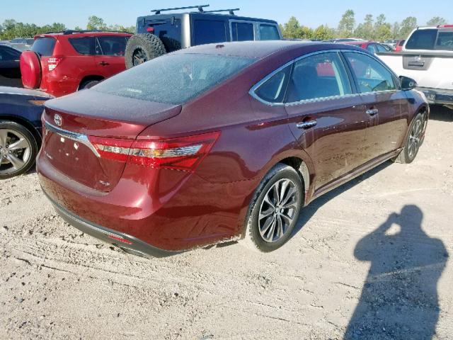 4T1BK1EB2HU255512 - 2017 TOYOTA AVALON XLE MAROON photo 4
