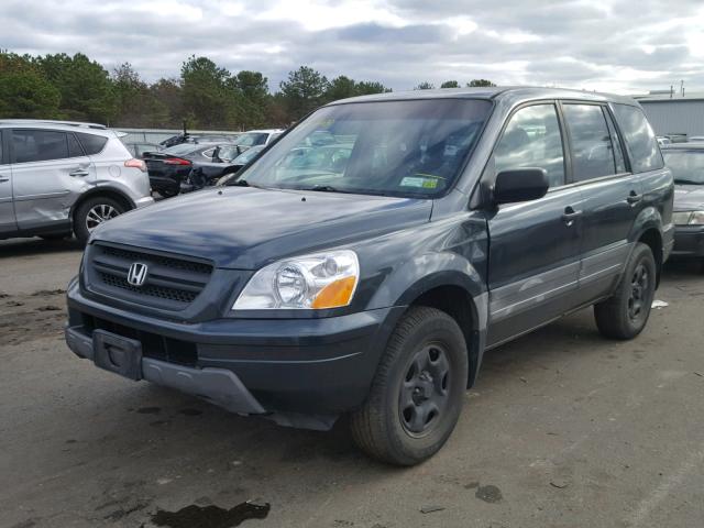 2HKYF18165H569143 - 2005 HONDA PILOT LX BLUE photo 2