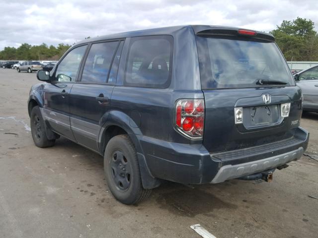 2HKYF18165H569143 - 2005 HONDA PILOT LX BLUE photo 3