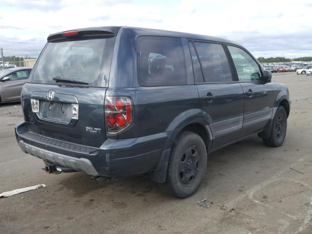 2HKYF18165H569143 - 2005 HONDA PILOT LX BLUE photo 4