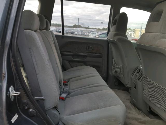 2HKYF18165H569143 - 2005 HONDA PILOT LX BLUE photo 6