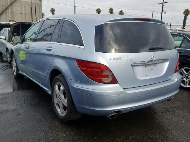 4JGCB75E76A007658 - 2006 MERCEDES-BENZ R 500 BLUE photo 3