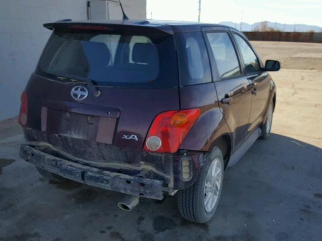 JTKKT624X40055671 - 2004 TOYOTA SCION XA BURGUNDY photo 4