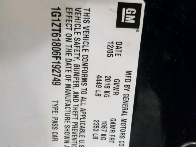 1G1ZT61806F192749 - 2006 CHEVROLET MALIBU MAX ლურჯი ფოტო 10