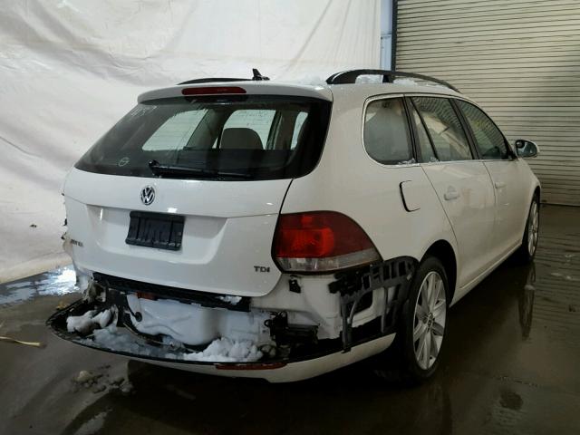 3VWML7AJ6DM663131 - 2013 VOLKSWAGEN JETTA TDI WHITE photo 4