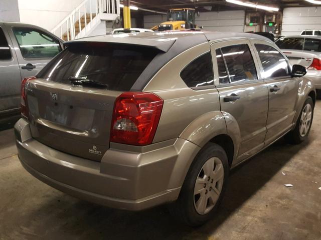 1B3HB48C07D305750 - 2007 DODGE CALIBER SX GOLD photo 4