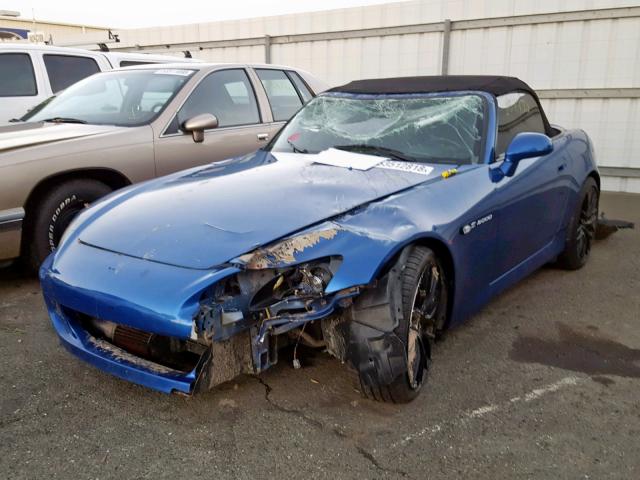 JHMAP21478S001593 - 2008 HONDA S2000 BLUE photo 2