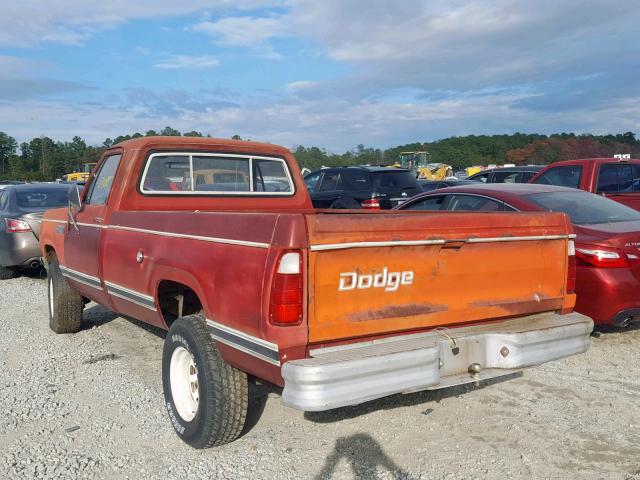 W14JB9S161501 - 1979 DODGE PICKUP RED photo 3