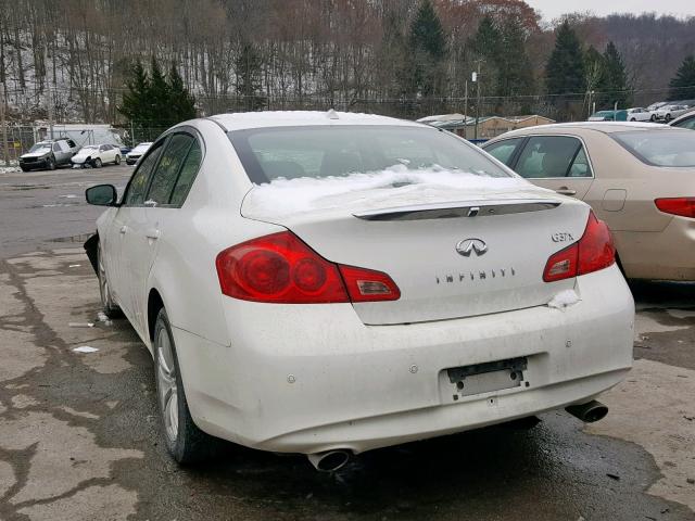 JN1CV6AR1DM356800 - 2013 INFINITI G37 WHITE photo 3