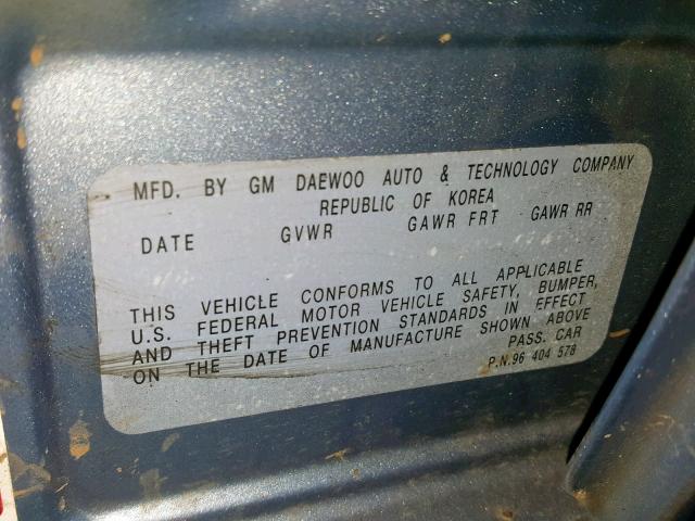 KL1TD66616B545516 - 2006 CHEVROLET AVEO BASE Turkuaz foto 10