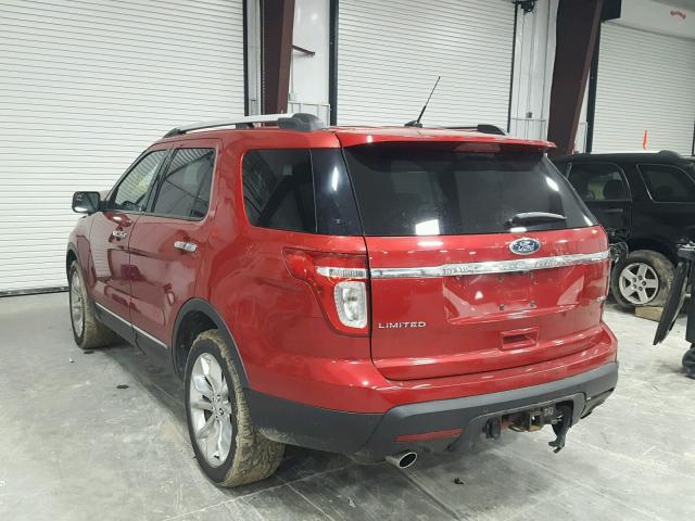 1FMHK8F83CGA55753 - 2012 FORD EXPLORER L RED photo 3