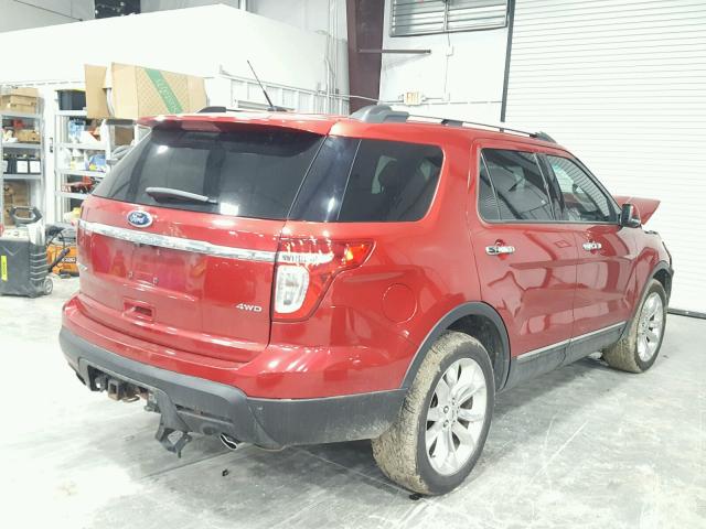 1FMHK8F83CGA55753 - 2012 FORD EXPLORER L RED photo 4