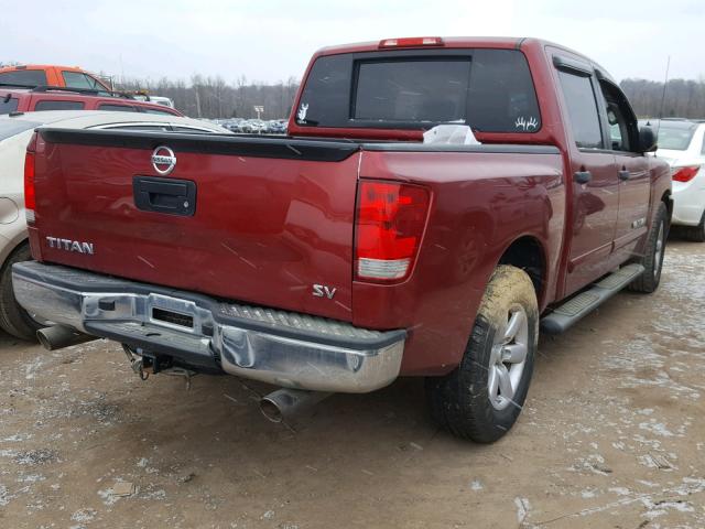 1N6AA0EK9DN303053 - 2013 NISSAN TITAN S MAROON photo 4