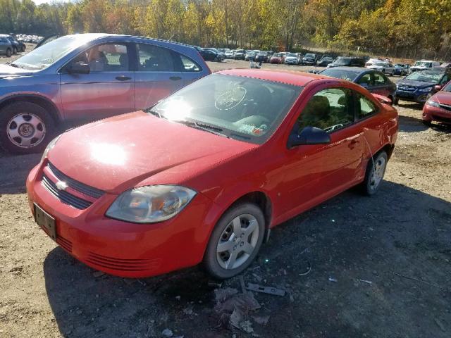 1G1AK18F787326273 - 2008 CHEVROLET COBALT LS RED photo 2