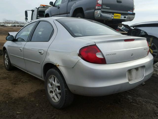 1B3ES46C62D528678 - 2002 DODGE NEON SE SILVER photo 3