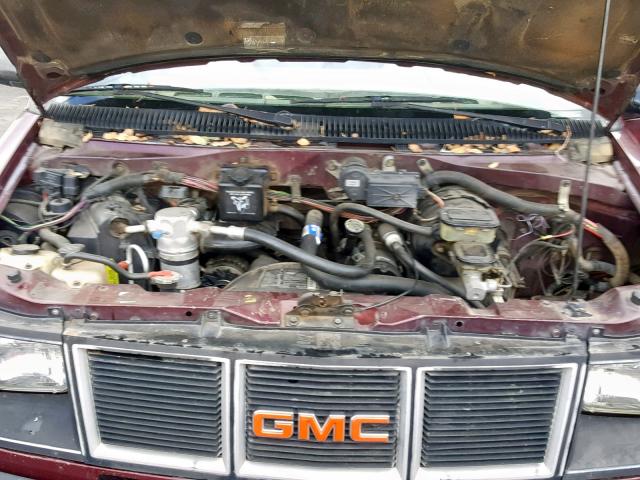 1GKDM15Z5LB507363 - 1990 GMC SAFARI BURGUNDY photo 7