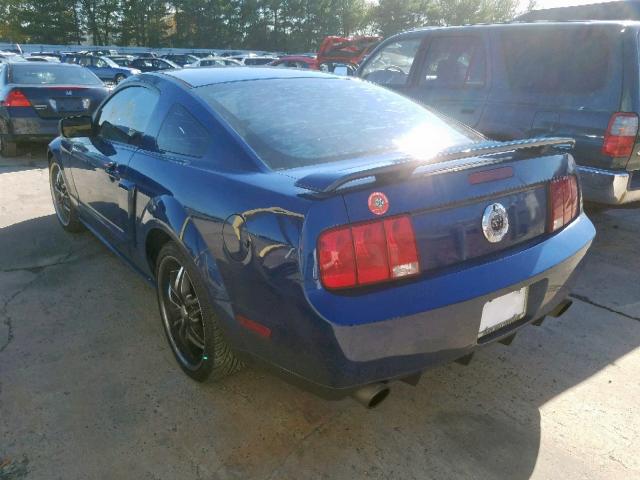 1ZVFT82H675229845 - 2007 FORD MUSTANG GT BLUE photo 3