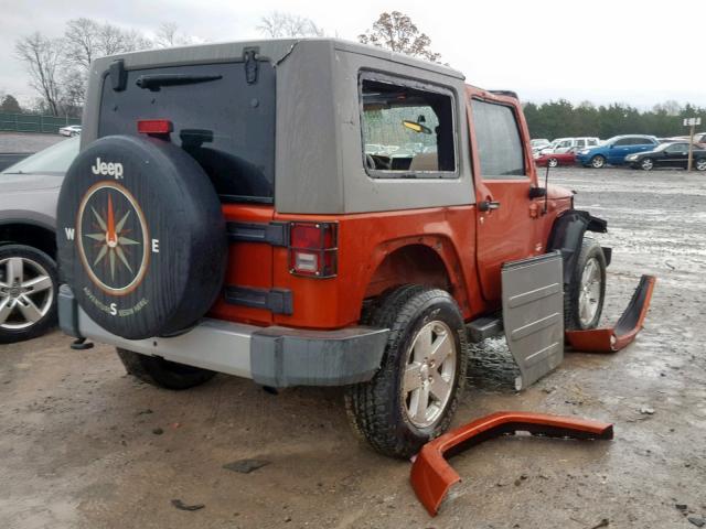 1J4FA54139L718557 - 2009 JEEP WRANGLER S ORANGE photo 4