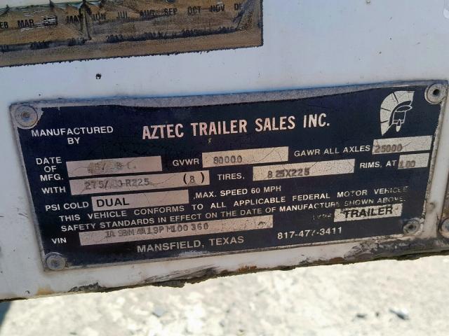 1A9BM4A19PM100360 - 1993 ATK TRAILER WHITE photo 10