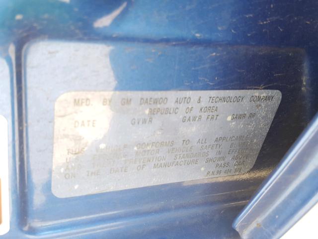 KL1TD66686B524940 - 2006 CHEVROLET AVEO BASE Көк фото 10