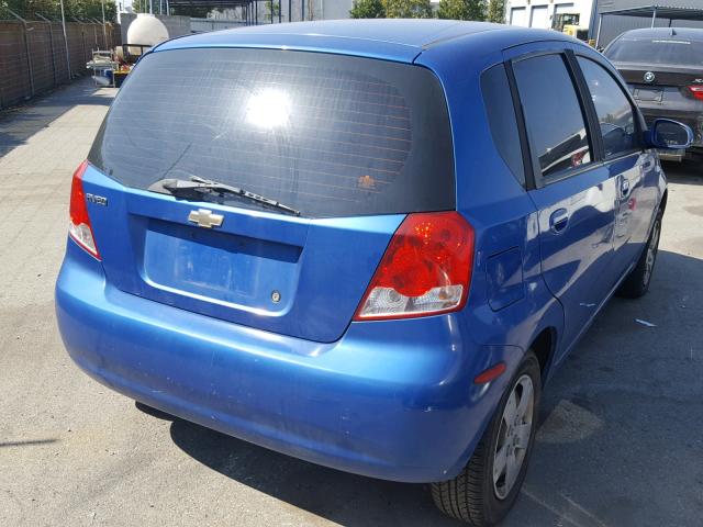 KL1TD66686B524940 - 2006 CHEVROLET AVEO BASE Көк фото 4