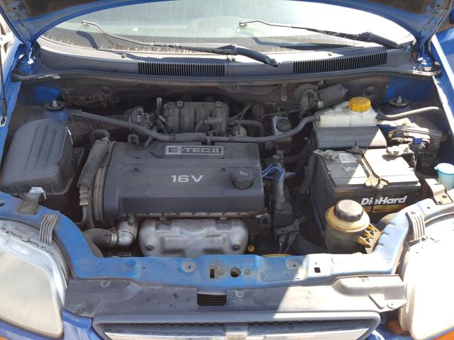 KL1TD66686B524940 - 2006 CHEVROLET AVEO BASE Көк фото 7