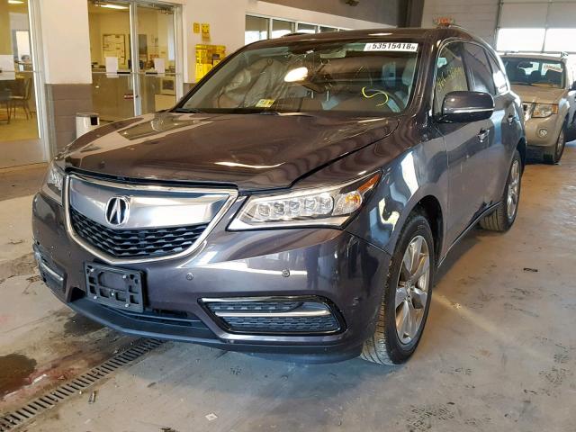 5FRYD3H89EB001979 - 2014 ACURA MDX ADVANC GRAY photo 2