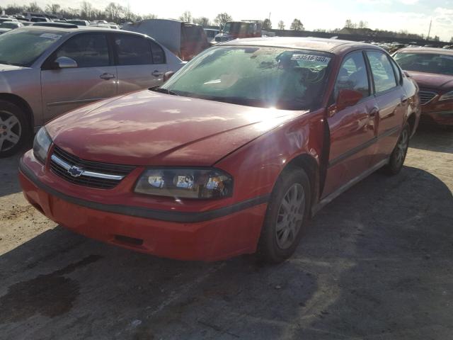 2G1WF52E249156754 - 2004 CHEVROLET IMPALA RED photo 2