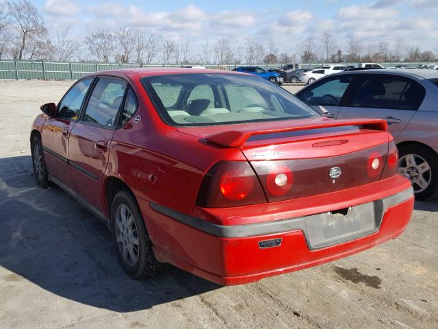 2G1WF52E249156754 - 2004 CHEVROLET IMPALA RED photo 3