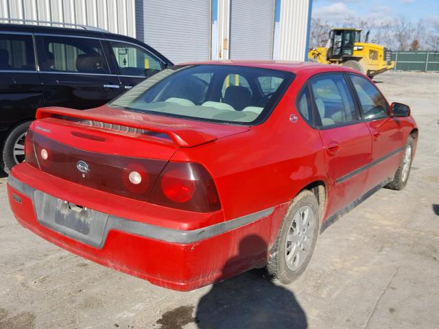 2G1WF52E249156754 - 2004 CHEVROLET IMPALA RED photo 4