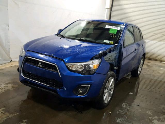 4A4AR3AU2FE053803 - 2015 MITSUBISHI OUTLANDER BLUE photo 2