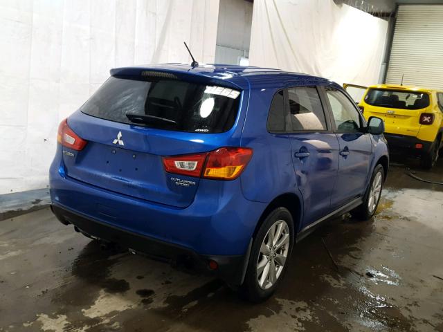 4A4AR3AU2FE053803 - 2015 MITSUBISHI OUTLANDER BLUE photo 4