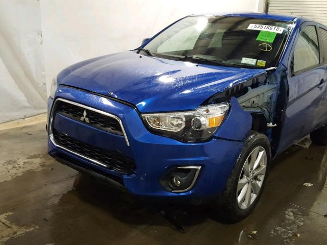 4A4AR3AU2FE053803 - 2015 MITSUBISHI OUTLANDER BLUE photo 9