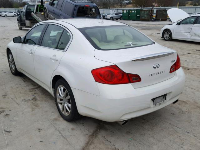 JNKCV61FX9M362684 - 2009 INFINITI G37 WHITE photo 3