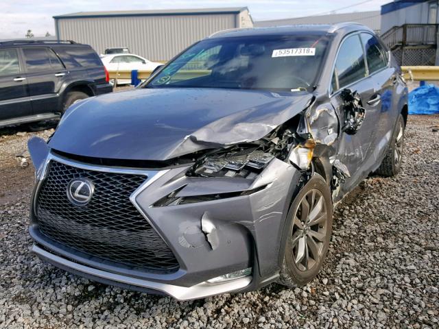 JTJYARBZ1G2028367 - 2016 LEXUS NX 200T GRAY photo 2