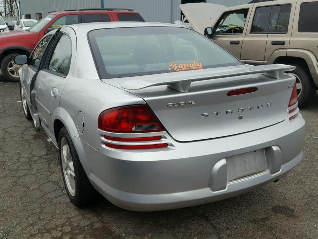 1B3EL76RX4N292830 - 2004 DODGE STRATUS R/ SILVER photo 3