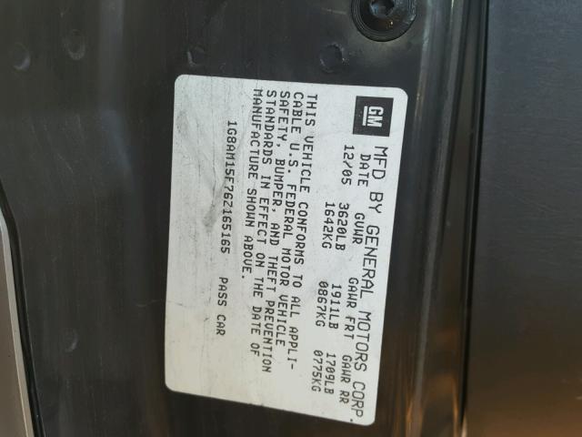 1G8AM15F76Z165165 - 2006 SATURN ION LEVEL SILVER photo 10