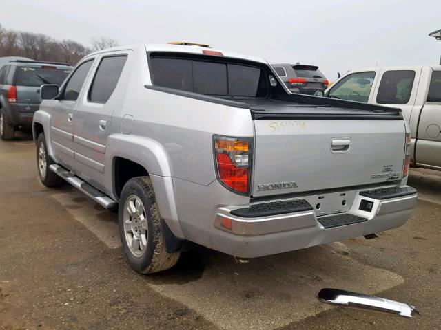 2HJYK16548H517973 - 2008 HONDA RIDGELINE SILVER photo 3