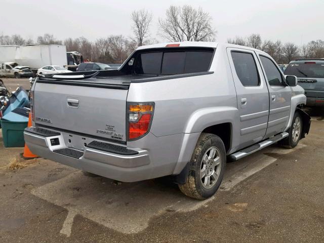 2HJYK16548H517973 - 2008 HONDA RIDGELINE SILVER photo 4