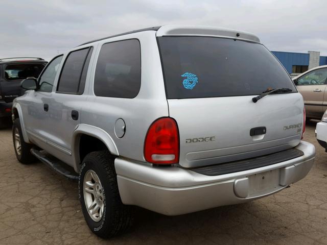 1D4HS48N83F504286 - 2003 DODGE DURANGO SL SILVER photo 3