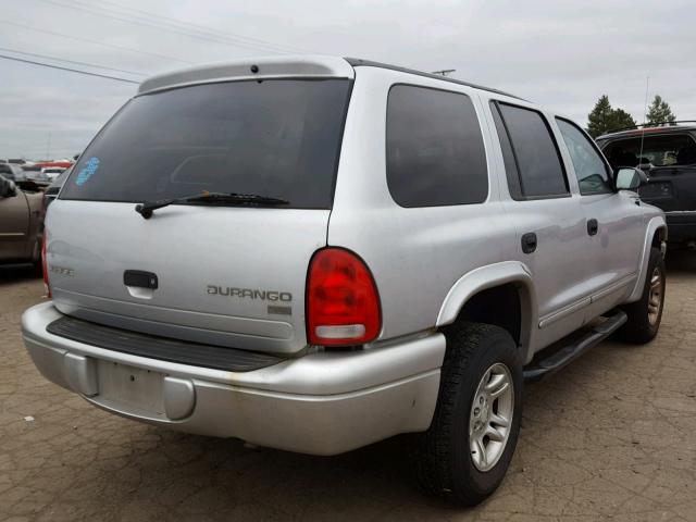 1D4HS48N83F504286 - 2003 DODGE DURANGO SL SILVER photo 4