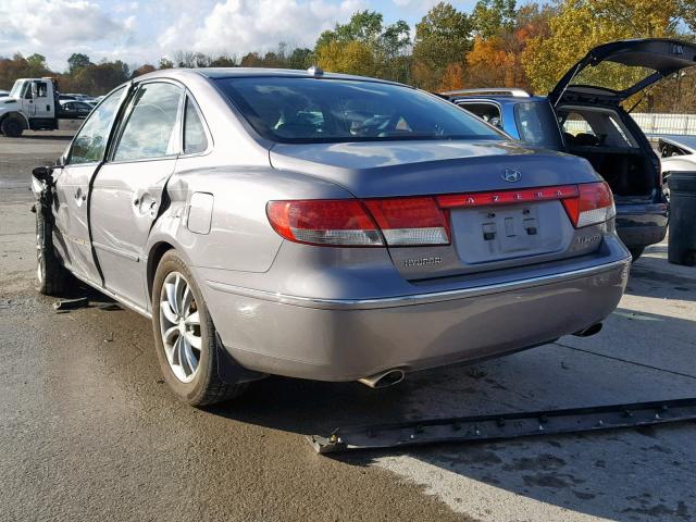 KMHFC46F68A255693 - 2008 HYUNDAI AZERA SE GRAY photo 3