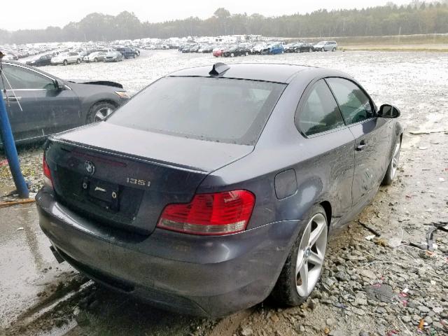 WBAUC73568VF24874 - 2008 BMW 135 I GRAY photo 4