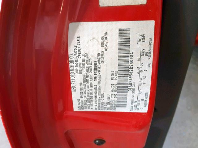 3FAHP39562R240984 - 2002 FORD FOCUS SVT RED photo 10