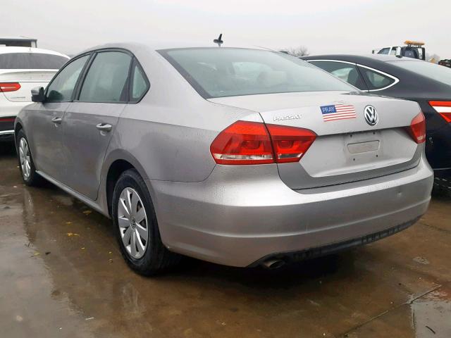 1VWAP7A34DC134576 - 2013 VOLKSWAGEN PASSAT S SILVER photo 3