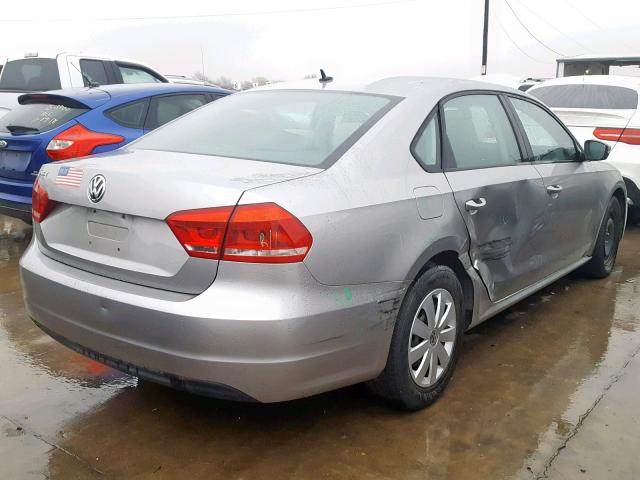 1VWAP7A34DC134576 - 2013 VOLKSWAGEN PASSAT S SILVER photo 4