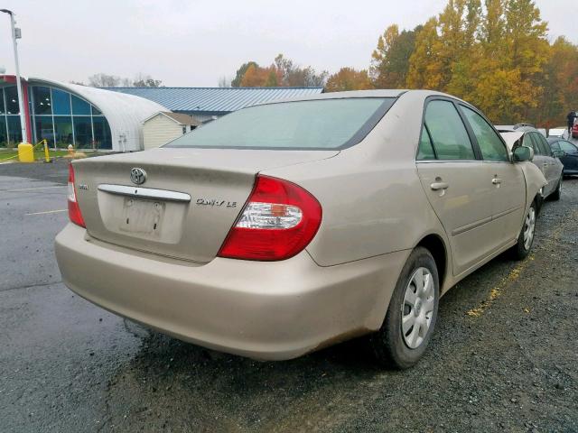 4T1BE32K74U834822 - 2004 TOYOTA CAMRY LE GOLD photo 4