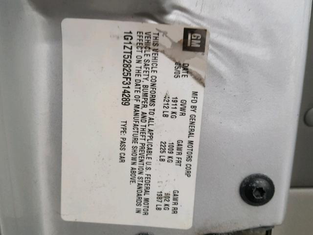 1G1ZT52825F314289 - 2005 CHEVROLET MALIBU LS Gümüş foto 10