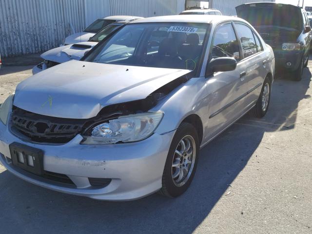 2HGES16385H518174 - 2005 HONDA CIVIC DX V SILVER photo 2