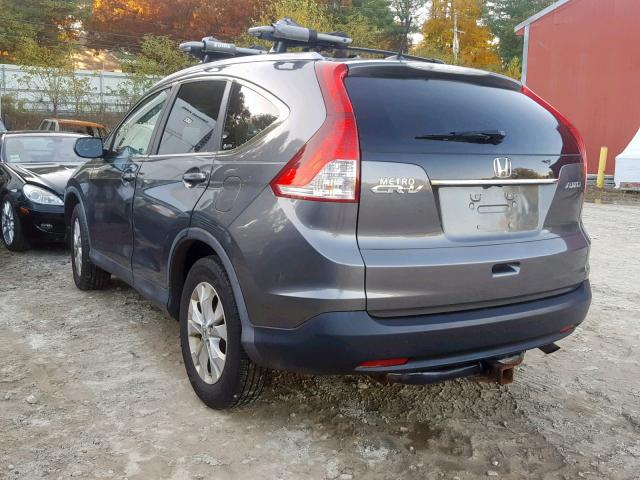 2HKRM4H70CH622710 - 2012 HONDA CR-V EXL GRAY photo 3